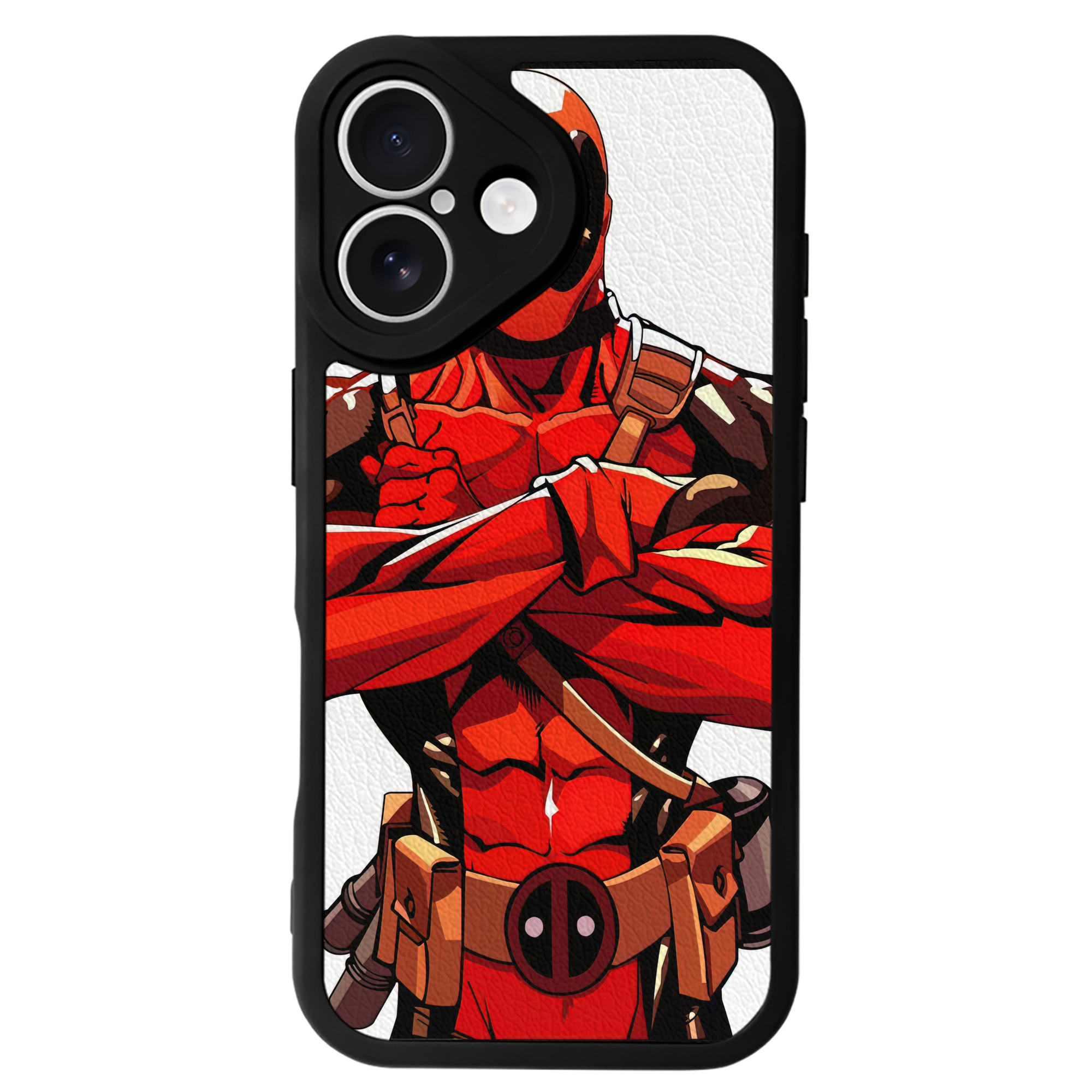 （画像用） Deadpool デッドプール 【iPhone 16シリーズ対応】シリコンスマホケース（レザー調） 材質：シリコン